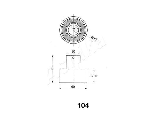 Ролик натягувача ременя ASHIKA 45-01-104