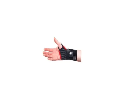 Бинт для спорту Power System PS-6000 Elastic Wrist Support Black/Red (PS-6000_Black)