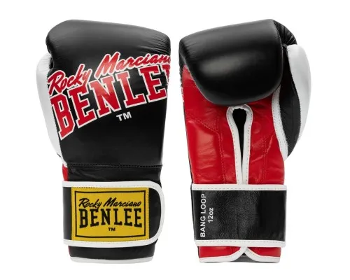 Боксерські рукавички Benlee Bang Loop Шкіра 10oz Чорно-червоні (199351 (Black Red) 10 oz.)