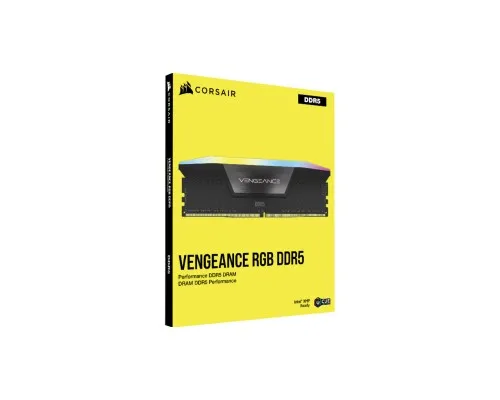 Модуль памяти для компьютера DDR5 64GB (2x32GB) 5600 MHz Vengeance RGB Black Corsair (CMH64GX5M2B5600C40)