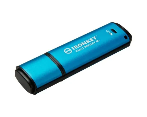 USB флеш накопитель Kingston 16GB IronKey Vault Privacy 50 Blue USB 3.2 (IKVP50/16GB)