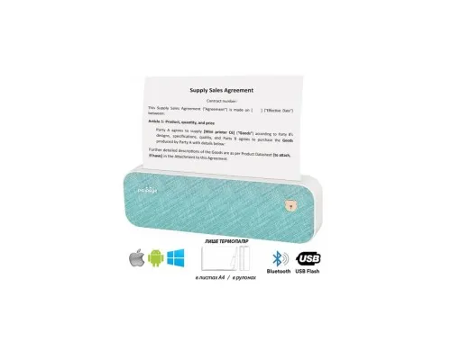 Принтер чеків UKRMARK A40 А4, Bluetooth, USB, зелений (900882)