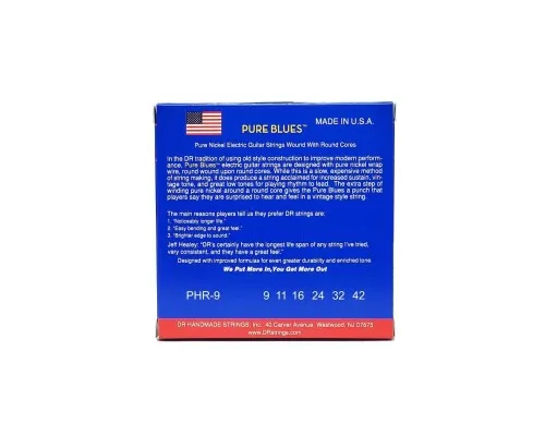 Струни для гітари DR Strings PURE BLUES Electric Guitar Strings - Light (09-42) (PHR-9)