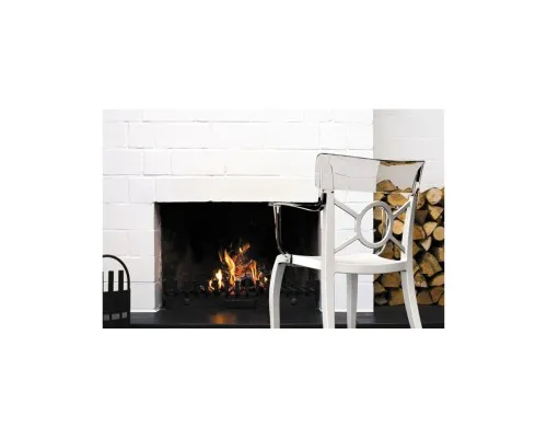 Кухонний стілець PAPATYA opera-k, сидіння біле, верх прозоро-червоний (2338)