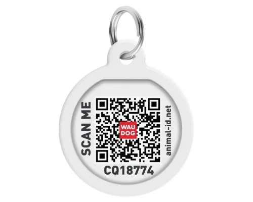 Адресник для тварин WAUDOG Smart ID з QR паспортом Корги, круг 25 мм (0625-0212)