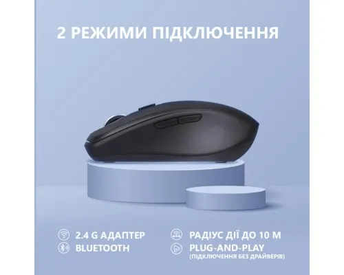 Мишка 2E MF225 Silent Wireless/Bluetooth Black (2E-MF225WBK)