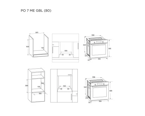 Духовой шкаф Pyramida PO 7 ME GBL (80)