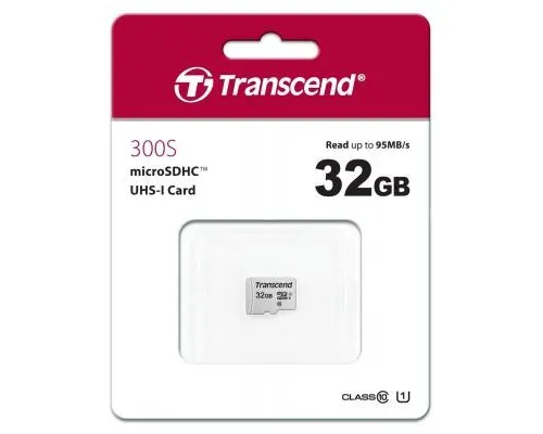 Карта памяті Transcend 32GB microSDHC class 10 UHS-I U1 (TS32GUSD300S)