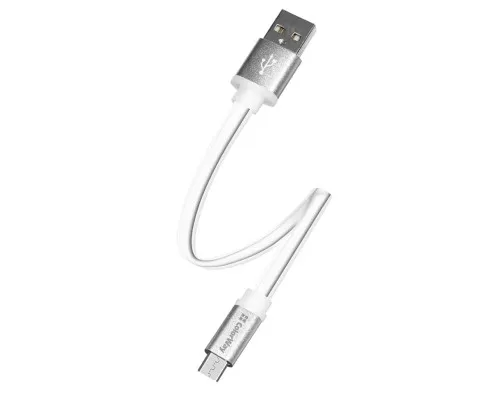 Дата кабель USB 2.0 AM to Micro 5P 0.25m white ColorWay (CW-CBUM-MUM25W)