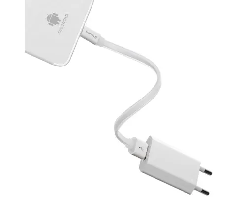 Дата кабель USB 2.0 AM to Micro 5P 0.25m white ColorWay (CW-CBUM-MUM25W)