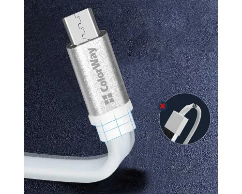 Дата кабель USB 2.0 AM to Micro 5P 0.25m white ColorWay (CW-CBUM-MUM25W)