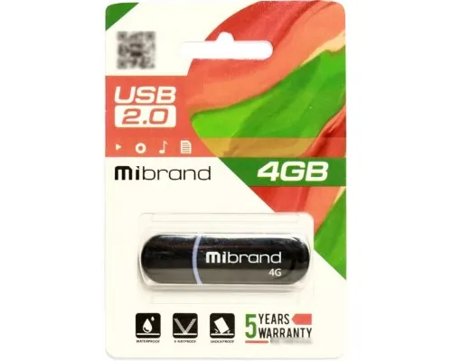 USB флеш накопитель Mibrand 4GB Panther Black USB 2.0 (MI2.0/PA4P2B)