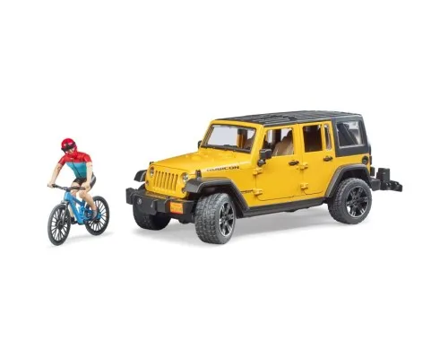 Спецтехника Bruder Джип Jeep Rubicon с фигуркой велосипедиста на спортивном бай (02543)