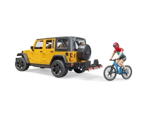 Спецтехніка Bruder Джип Jeep Rubicon з фігуркою велосипедиста на спортивному мо (02543)