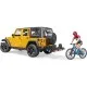 Спецтехніка Bruder Джип Jeep Rubicon з фігуркою велосипедиста на спортивному мо (02543)