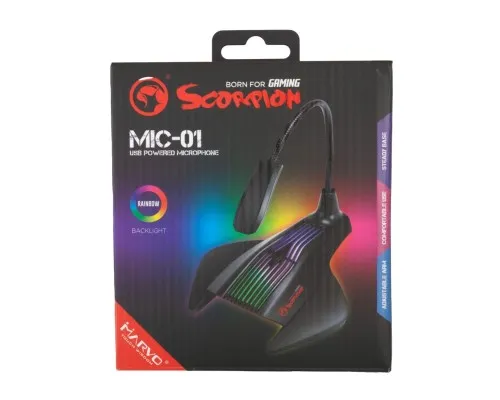 Мікрофон Marvo MIC-01 Multi-LED USB Black (MIC-01)