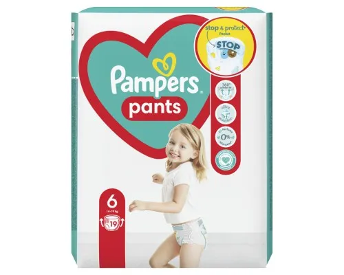 Підгузки Pampers трусики Pants Giant Розмір 6 (14-19 кг) 19 шт (8006540067802)