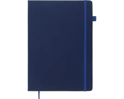 Книга записная Buromax Primo 190x250 мм 96 листов в клетку обложка из искусственной кожи Синяя (BM.292161-02)