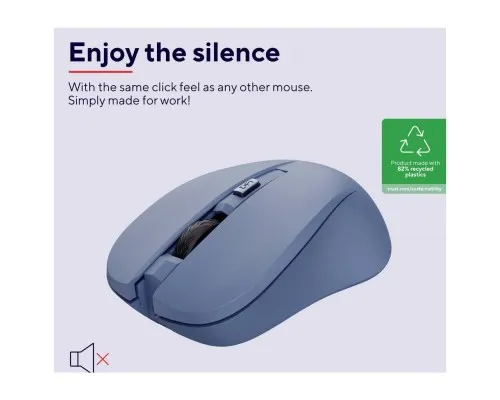 Мышка Trust Mydo Silent Wireless Blue (25041)