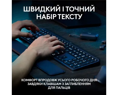 Клавиатура Logitech MX Keys S Plus Palmrest Wireless UA Graphite (920-011589)