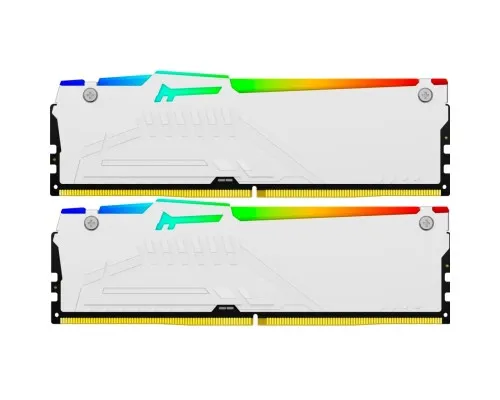 Модуль памяті для компютера DDR5 32GB (2x16GB) 5600 MHz FURY Beast White RGB Kingston Fury (ex.HyperX) (KF556C36BWEAK2-32)