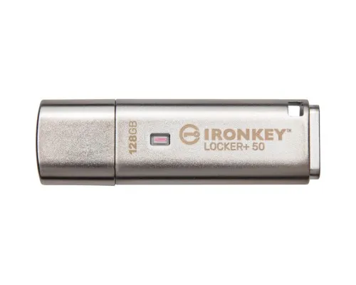 USB флеш накопичувач Kingston 128GB IronKey Locker Plus 50 AES Encrypted USB 3.2 (IKLP50/128GB)