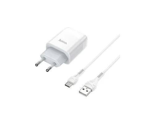Зарядное устройство HOCO C72A Glorious single port charger set(Type-C) White (6931474713018)
