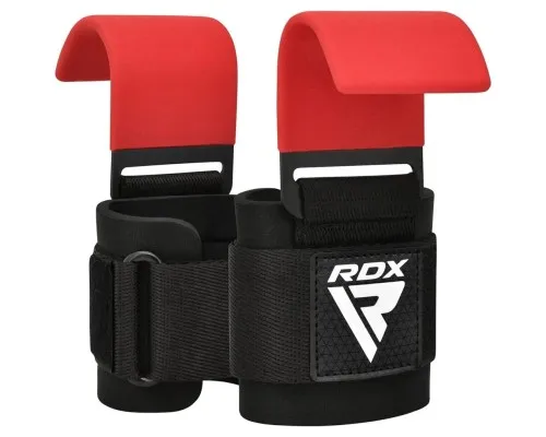 Крюки для тяги на запястья RDX W5 Gym Hook Strap Red Plus (WAN-W5R+)