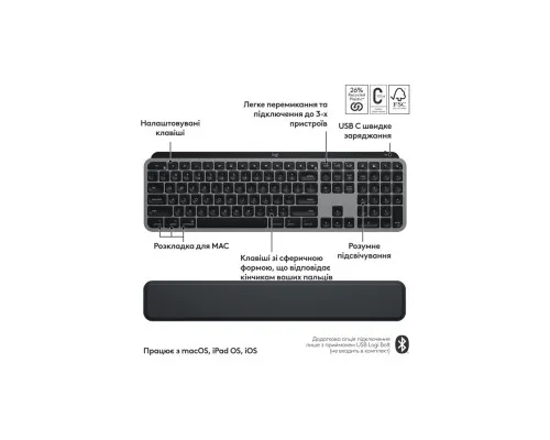 Комплект Logitech MX Keys S Combo для MAC Bluetooth/Wireles UA Space Grey (920-012845)