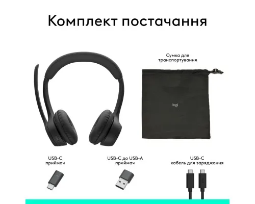 Наушники Logitech Zone 305 for Business Wireless/Bluetooth UC Black (981-001453)