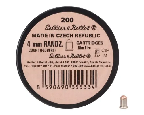 Патрони Флобера Sellier & Bellot Bellot Randz Curte кал. 4 mm short 200 шт (V355332)