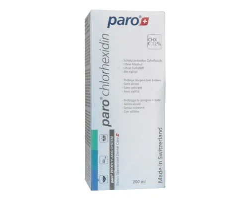 Ополаскиватель для полости рта Paro Swiss с хлоргексидином 0.12% 200 мл (7610458026946)