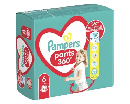 Підгузки Pampers трусики Pants Giant Розмір 6 (14-19 кг) 25 шт (8006540069745)