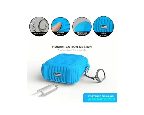 Чохол для навушників Protective i-Smile для Apple AirPods IPH1371 Blue (702351)