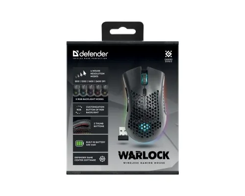 Мишка Defender Warlock GM-709L RGB Wireless Black (52709)