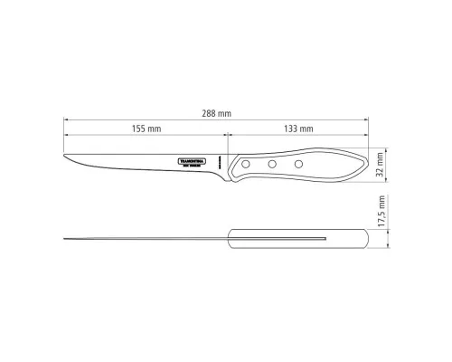 Кухонный нож Tramontina Barbecue Polywood Fillet 152 мм Червоне Дерево (21188/176)