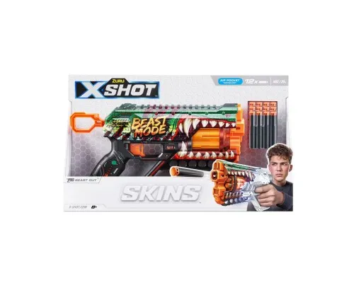 Игрушечное оружие Zuru X-Shot Быстрострельный бластер Skins Griefer Beast Out (12 патронов) (36561A)