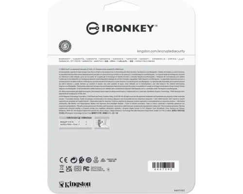 USB флеш накопитель Kingston 16GB IronKey Locker Plus 50 AES Encrypted USB 3.2 (IKLP50/16GB)