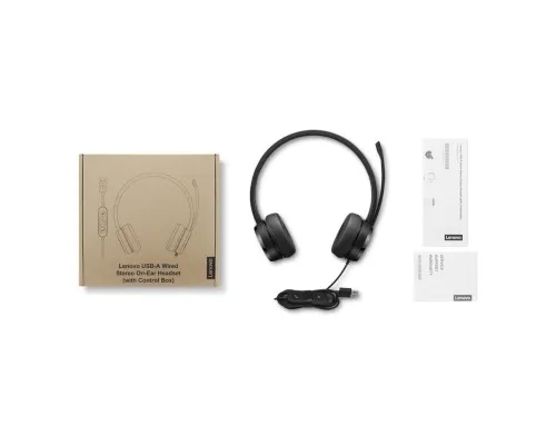 Наушники Lenovo USB-A Wired Stereo On-Ear Black (4XD1K18260)