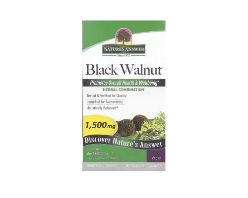 Трави Nature's Answer Чорний горіх, 1500 мг, Black Walnut, 90 вегетаріанських капсул (NTA-16017)