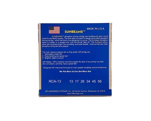 Струни для гітари DR Strings SUNBEAM Acoustic Phosphor Bronze - Medium (13-56) (RCA-13)