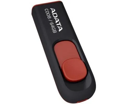 USB флеш накопитель ADATA 64GB C008 Black+Red USB 2.0 (AC008-64G-RKD)