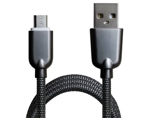 Дата кабель USB 2.0 AM to Micro 5P 1.0m 1.5A, Dark Silver Grand-X (MM02DS)