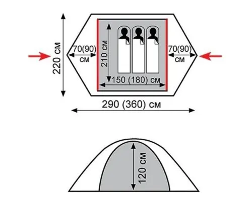 Намет Tramp Peak 3 v2 (TRT-026)
