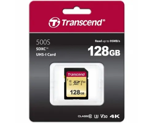 Карта памяти Transcend 128GB SDXC class 10 UHS-I (TS128GSDC500S)