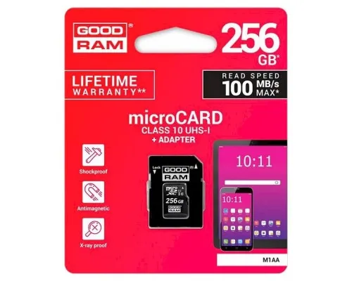 Карта памяти Goodram 256GB microSDXC class 10 UHS-I (M1AA-2560R12)