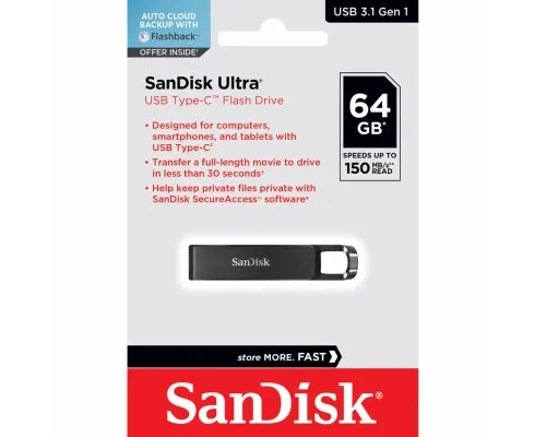 USB флеш накопитель SanDisk 64GB Ultra Type-C (SDCZ460-064G-G46)