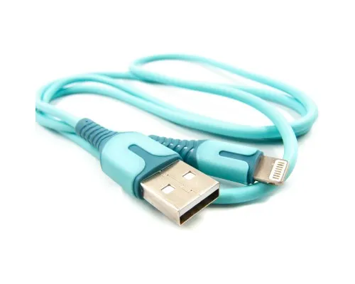 Дата кабель USB 2.0 AM to Lightning 1.0m blue Dengos (PLS-L-IND-SOFT-BLUE)