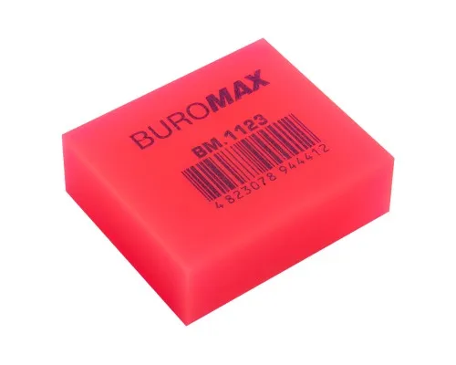 Гумка Buromax NEON, прямокутна 40x35x14 мм, мякий пластик, асорті кольорів (BM.1123)