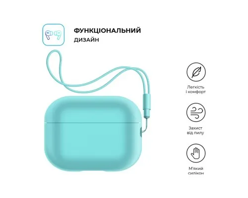 Чохол для навушників Armorstandart Silicone Case with straps для Apple Airpods Pro 2 Mint (ARM68615)